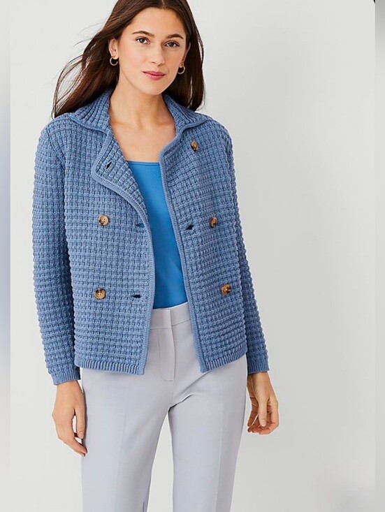 Ann Taylor Sweaters - ❤️ ANN TAYLOR TEXTURED STITCH CARDIGAN SWEATER JACKET, MEDIUM